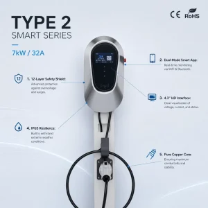Ev Car Wall Chargers Home Ac Chargers Ev Wall Charger 7kw Wall Mount Ev Charger Level 2 Ev Charger Ev Charger Type 2 7kw