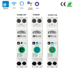 Ewelink 110V 220V WIFI Smart Mcb Energy Meter kWh Metering Monitoring Wifi Circuit Breaker Timer Relay Smart Home 63A