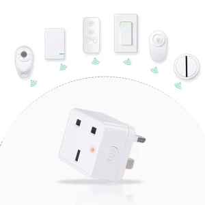 Expandable Remote Wireless UK Plug RF433Mhz Light Switch Remote Control Socket 1500W LED Household Appliance Switch Kit IP66 15A