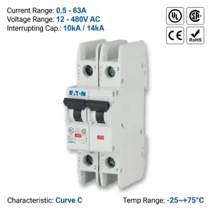FAZ Series FAZ-C6/2-AS 15ka Breaking Capacity 6A 240V 2P Miniature Circuit Breakers
