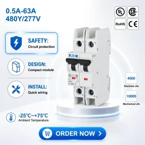 FAZ Series FAZ-D20/2-RT 230V 15KA Miniature Circuit Breakers MCCB for Smart Grid