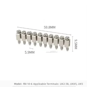 FBI10-6 Wiring Jumpers for UK2.5B UK2.5N DIN Rail Terminal Block Accessories Fixed Bridge