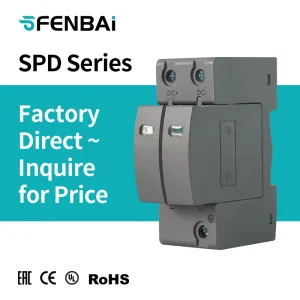 FENBAI AC DC SPD Surge Protective Device 500V 1000V 2P 3P 20KA 40KA DIN Rail Mount for Solar PV Systems