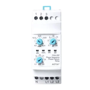 FKM 05F High Power Miniature Electromagnetic Three Phase 380V AC 50 60Hz Motor Protection Relay Phase Sequence Phase
