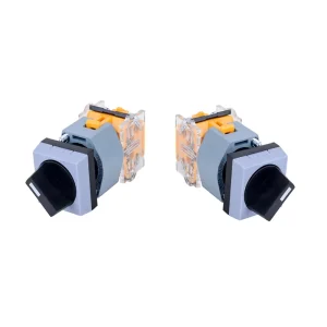 Factory Automation Square Black Short handle Three-position Toggle Switch Button IP67 1NO Left Right Self-resetting Function
