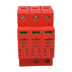 Factory Custom SPD 4P 385V AC SPD 20KA 40KA T2 Surge Protector Lightning Protection Device Surge Protection Devices With CE