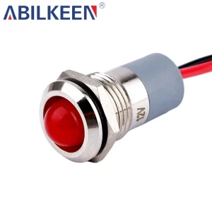 Factory Direct 12MM Waterproof IP65 LED Indicator Light Ball Head Nickel Plated Brass Mount Signal Lamp for Electrical Enclosure