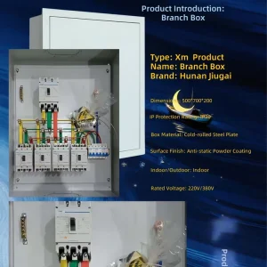 Factory Direct Branch Industrial Use Metal Distribution Box 220V/380V Anti-Static Powder-Coated Cold-Rolled Steel IP30