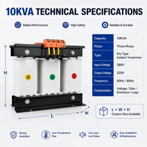 Factory Direct Three Phase Dry Type Isolation Transformer OEM Supplier for Industrial Equipment Distributors