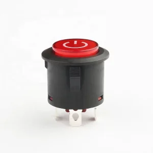 Factory KA22 22mm Red Color Illuminated 3 Pin 12v Push Button Switch Latch