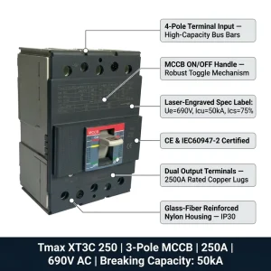 Factory-Made Molded Case Circuit Breaker 3P 63-250A XT Tmax