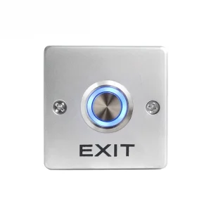 Factory Metal Zinc Alloy Access Control Push Button Door Release Exit Button for Indoor Outdoor Use Square Type Surface