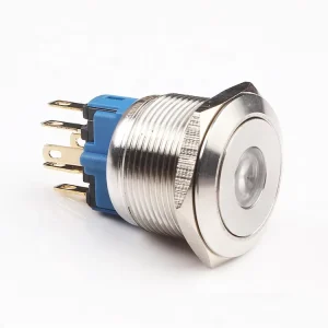 Factory Supply 22mm Metal Illuminated Push Button Switch Waterproof with Different Color Light
