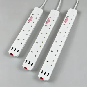 Factory Supply 4-6 Outlet UK Standard Electric Surge Protector Power Strip 10A 250V Power Socket Extension 4-6AC with USB
