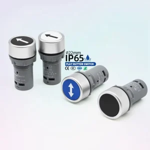 Factory Supply AC300V Momentary On Off Pushbutton Switch Plastic Waterproof IP65 Mini Black Flat Push Button Switch