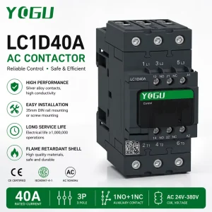 Factory Supply LC1D09 9A AC Contactor 3 Phase Magnetic Contactor 24VAC 220VAC 380VAC Coil