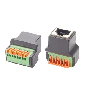 Factory Welding Free RJ45 8PIN Terminal Network Adapter 8P8C Crystal Head Base Converter ABS Copper Material