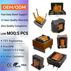 Ferrite Core Flyback High Frequency Transformer 50Hz for Power Supply with EE/PQ/EI Models