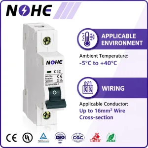 Flame Retardant Curve B C D C65 4.5kA 230V 6A 10A 16A 20A 25A 32A 40A 50A 63A 1P MCB Mini Circuit Breaker