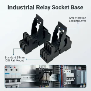 Flame Retardant Relay Base 8 14 Terminals Industrial Socket with Safety Clip for PLC Automation Control
