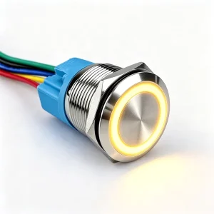 Flat Head Waterproof 1NO LED Push Button Switch IP65 Stainless Steel 16mm 19mm 22mm Industrial CNC Control Panel Start Stop