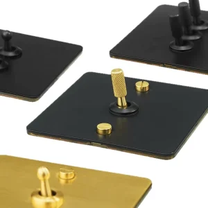 Flush mounted Wall Copper Toggle Industrial style Black Stainless Steel Flame retardant protection Home Toggle Switch