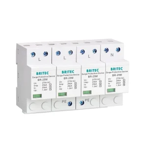 For CE CB BR 25M 4P T1 100kA 3 Phase Surge Protector 25 Ka Anti Thunder Varistor Surge Arrester for Lightning Protection