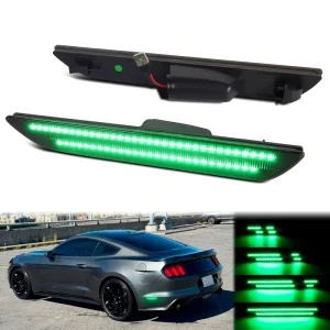 For Ford Mustang 2PCS Dynamic Green BLUE PURPLE LED Rear Side Marker Lights Animation Indicator Fender Signals Lamp