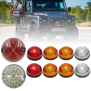 For Land Rover Defender Colorful Lens LED Update Complete Light Kits Front Rear Indicator Light Tail Lmap Fog Reverse