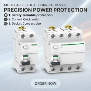 For Schneider Electric ILD Series Mini Breaker 4P Residual Current Action Switch 40A 80A 100A 30mA Leakage Protection for