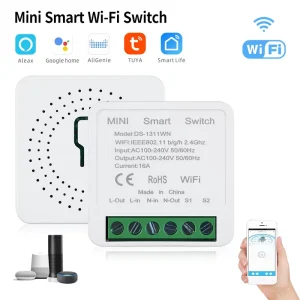 For Smart Life Mini WiFi Light Switch 16A Wireless Remote Control Relay Module PC Material