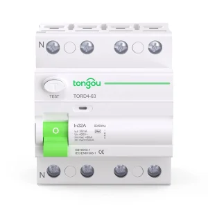 For TONGOU 4 Pole RCCB Electromagnetic Circuit Breaker Relay Mini 300mA 32a 63A Type B Residual Current Device with 400a ELCB