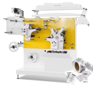 Fully Automatic 1-4 Colors 60 M/min Roll to Roll Flexo Garment Label Printing Machine for Polyester Satin Ribbon