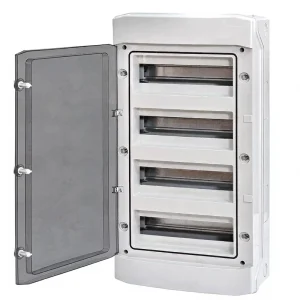Fuse Box Surface Mounted IP65 Wet Room Power Distribution Box Switch Box 4 Row 48 Modules China
