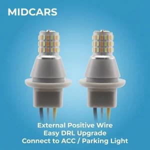 G18 LED Bulb Mini RY10W Switchback Dual Color White Amber with Positive Wire for Motorcycle DRL Turn Signal Conversion