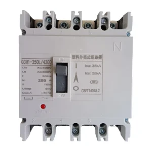 GCM1 250L 4300 4P Moulded Case Circuit Breaker MCCB 250A 25KA Breaking Capacity 400V Rated Thermal Magnetic Trip Unit