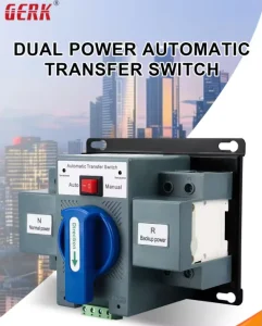 GERK Single Phase 2P 16A 125A Dual Power Automatic Transfer Switch AC 230V 50 60Hz CCC CE Certified Uninterrupted Power CB ATS