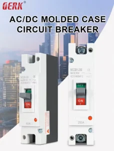 GERK Solar Molded Case Circuit Breaker DC250V MCCB 1P 100A 250A 25kA Thermal Magnetic Single pole IP20