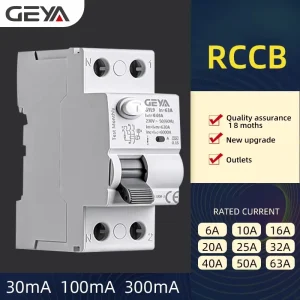 GEYA RCD RCCB RCBO GYL9 TYPE a 2P 63A 30mA ELCB AC Residual Current Device Circuit Breaker MCB