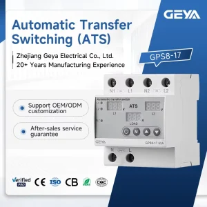 GPS8-17 LED Digital Display Din Rail Changeover Switches 45~65Hz AC110V/220V 63A/80A/100A Automatic Transfer Switch