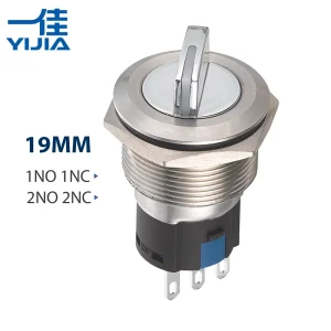 GQ22X 22mm Metal Selector Switch 1NO1NC Push Button Two Position 2NO2NC Three Position Stainless Steel Brass Rotary Switch