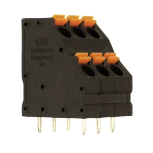 GSL005H2 5.0 2x3P Black Double Spring PCB Fixed Terminal Block Connector 5.0mm Pitch IEC 300V10A 320V17.5A Certified CE