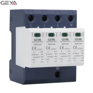 GSP9 C40 4P 40KA SPD AC 380/220V Lightning Surge Arrester 4 Phase SPD with Neutral Surge Protection Device
