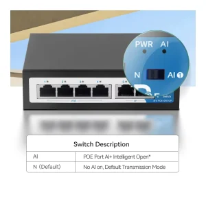 GT 106T POE Network Switch AI Mode 100Mbps Uplink Enterprise Desktop Half Duplex Ethernet for CCTV IP