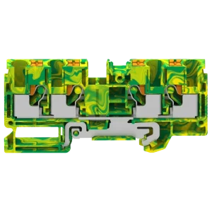 GUV6-104-PE 2 in 2 Out Plug in Push in Spring UK Ground Terminal Block 6.0mm² Screwless Wire Connector DIN Rail Mounting