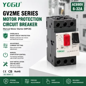 GV2 M Manual Motor Starter Switch Motor Protection Breaker with UVR Undervoltage Release