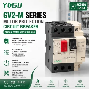 GV2 M Motor Starter Protector with Undervoltage Release MPCB for Three Phase Motor Protection