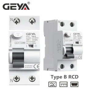 GYL9 B Type RCD Earth Leakage Circuit Breaker AC 2P 40A 63A 30mA 300mA 6KA CE Certified Smart Device Din Rail E852