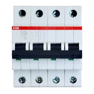 Genuine ABB S204 C25 25A 4P Type C MCB 6kA Breaking Capacity 400V AC DIN Rail Mount Miniature Circuit Breaker