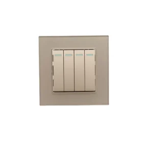 Glass Wire Drawing 1 Gang 2 3 4 2 Way 3 Way 4 Way 16A 250V Push Button IP20 for App Compatible Wall